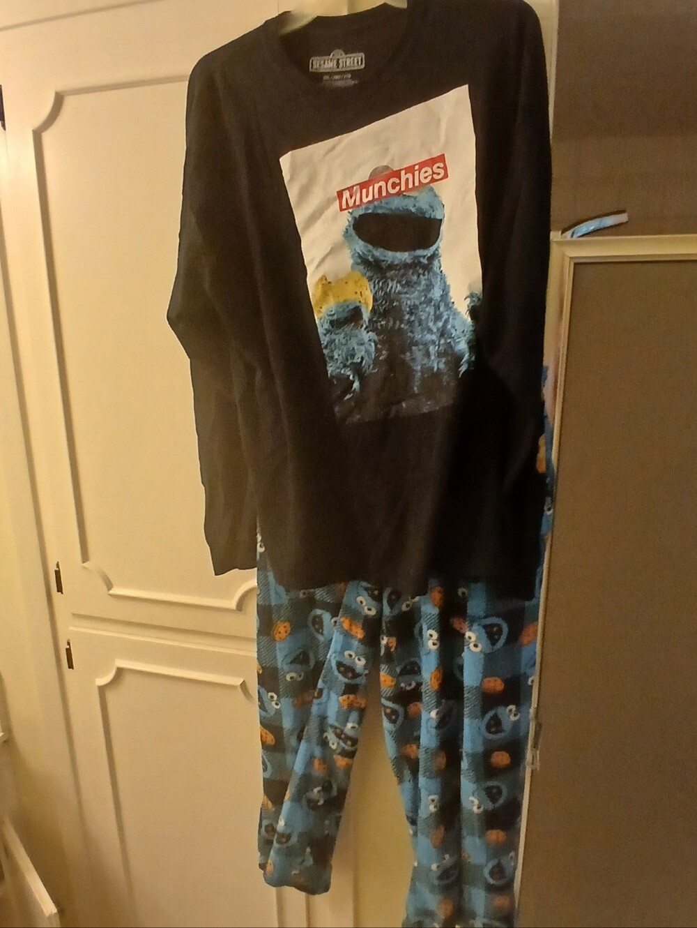 Sesame Street FLEECE pajama PANTS and LONG Sleeve SLEEP set